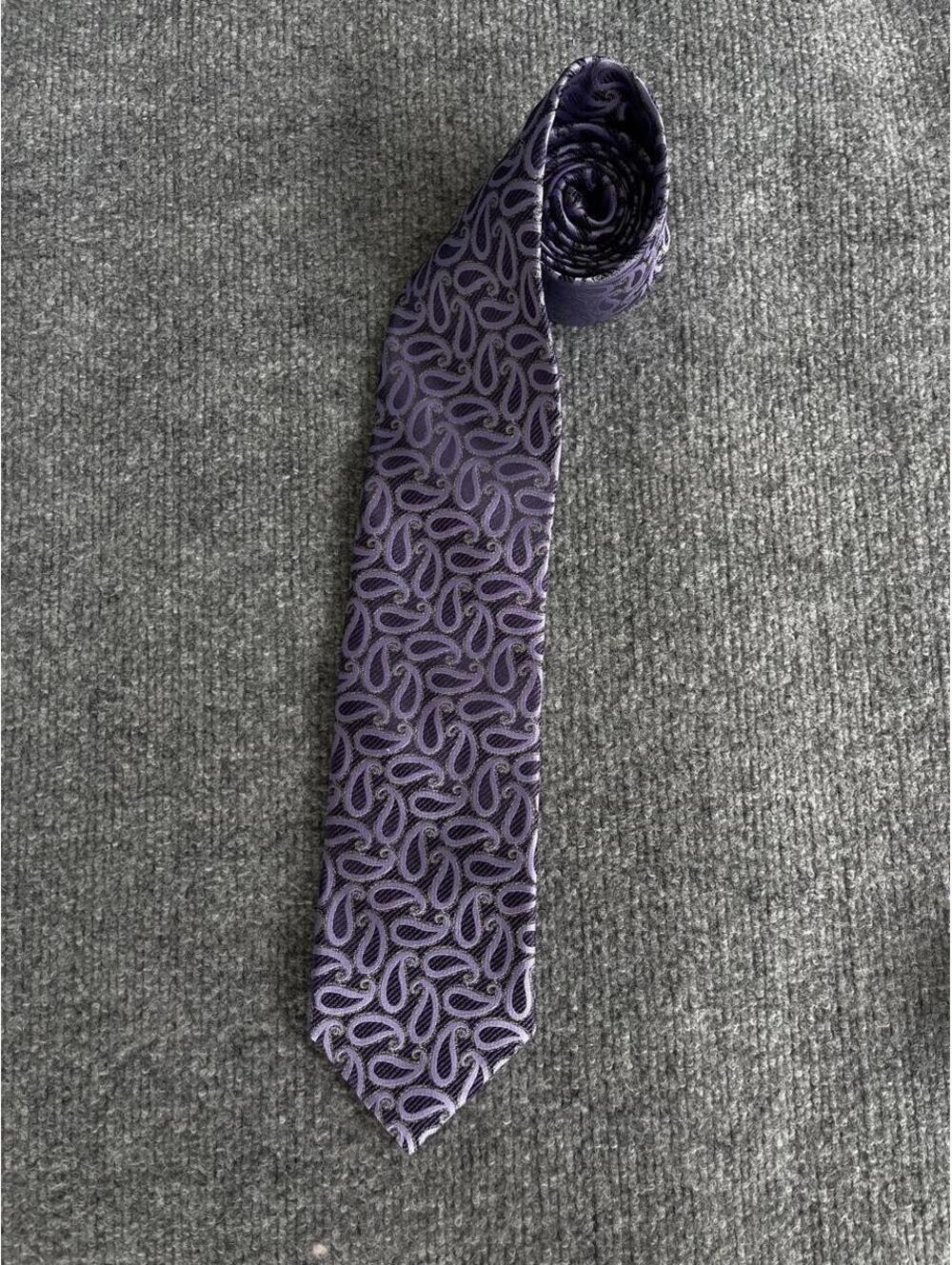 Ermengildo Zegna Purple Paisley Silk Tie